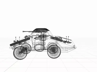 WW2 German Armored Care Sdkfz 222 3D model