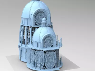 Occult observatory Tower With interior 3D model