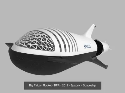 Space explorer bundle Martian base and SpaceX starships 3D Model Pack