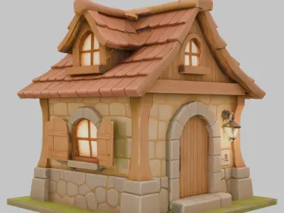 Fantasy Cottage House Low-poly 3D model