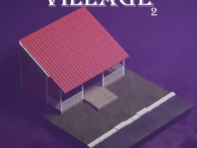 Village House  2- Unity - Unreal Engine  Low-poly 3D model