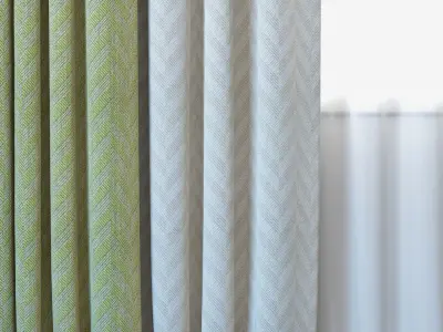 Curtains 105 Curtains with Tulle Jacquard Fabric Lazarus 3D model