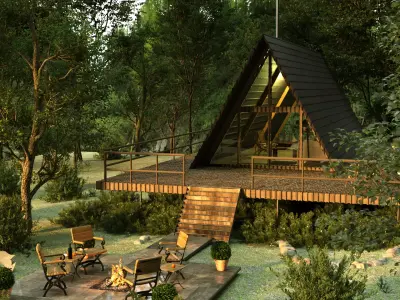 HUT in Forest 3D model