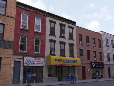 City Block B Low-poly 3D model