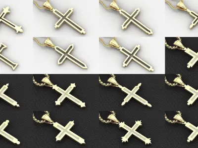 Cross Pendant Light Gold Bulk Sale Discount  3D Model Pack