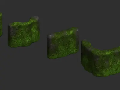 Cave Walls Combo - Moss 2 Low-poly 3D model