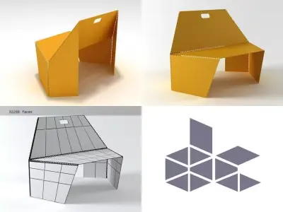 Bent Armchair Free 3D model