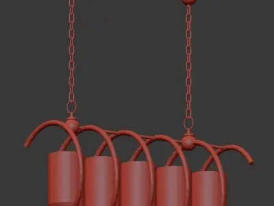 Maximus Rectangular Chandelier de Currey Company 3D model