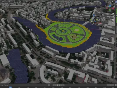  Park in the city 3D model