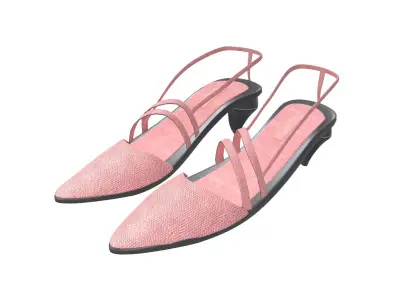 Medium Heel Shoes v2 003 Low-poly 3D model