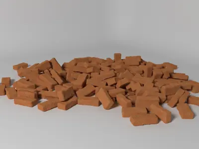 Detailed clay Brick Free 3D model
