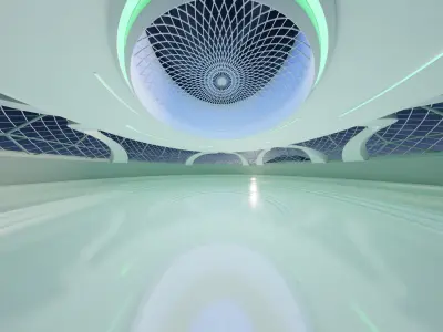 Sci fi Futuristic exhibition Interior 3D 3D model
