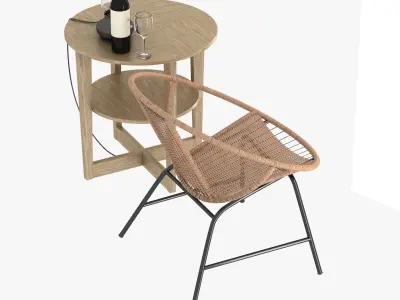 gagnet chair  vejmon table and tarnaby lamp 3D model