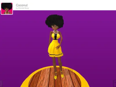 Four Cartoon Girls Volume 2 Low-poly 3D model