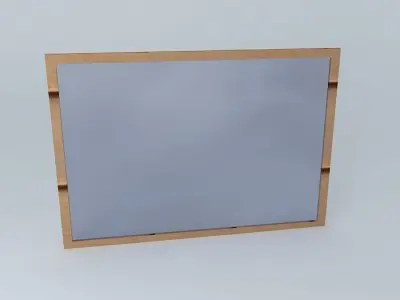 window wooden frame with mirror Free 3D model