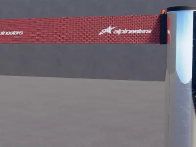 Dividing Rope Posts Low-poly 3D model