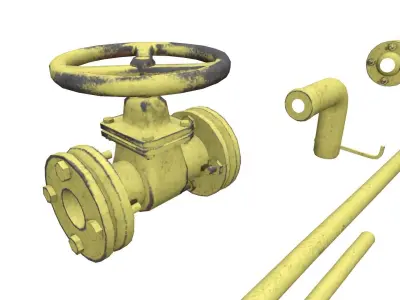 pipe set Low-poly 3D model