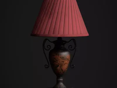 Vintage Table Lamp Low-poly 3D model
