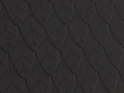 Modern Charcoal Leaf Pattern Leather PBR Seamless Texture