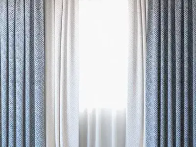 Curtains 29 Curtains with Tulle 3D model
