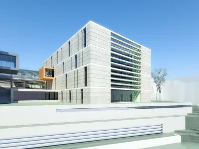 Campus Buildings Set 01 Low-poly 3D model