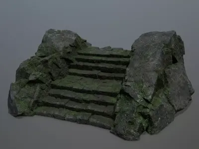 Rock Gate Low-poly 3D model