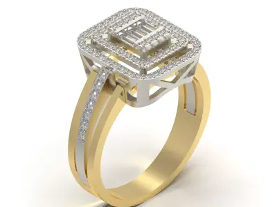 Delicate Light Jewelry Ring Two Tone 3D print model