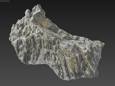 3d scanned rock cliff O 3D model