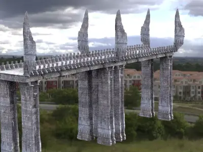 League of legends Inspired Angel wings bridges 9 3D 3D model