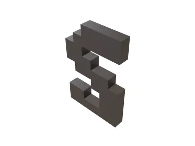 Pixel Font S v1 001 Low-poly 3D model