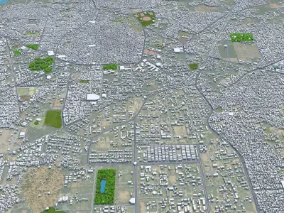 Bahawalpur Pakistan 25km AI Low-poly 3D model