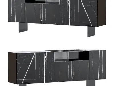 36e8 Glass Sideboard 03 3D model
