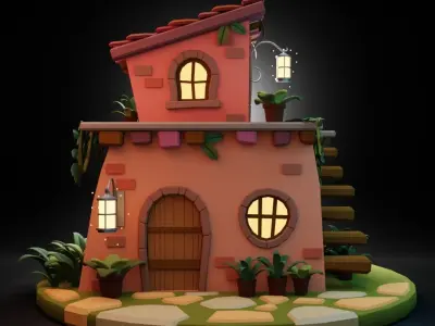 Fantasy Cartoon House 2 Low-poly 3D model