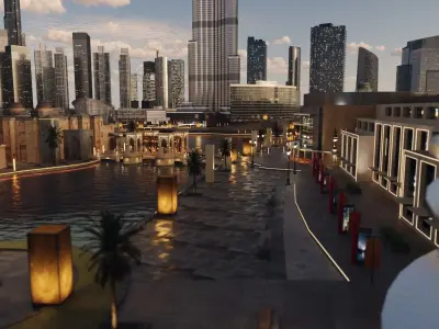 Dubai downtown - detailed 3D model
