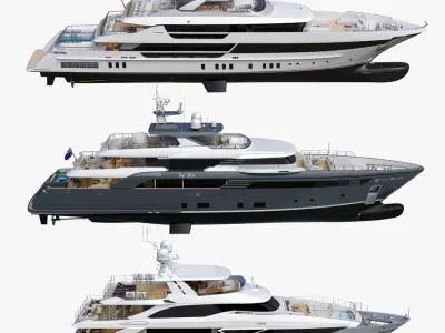  Motor Super Yachts Set 