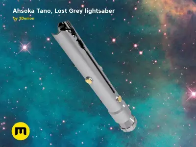 Ahsoka Tano Lost Grey lightsaber 3D print model