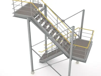 Industrial stairs - 01 3D model
