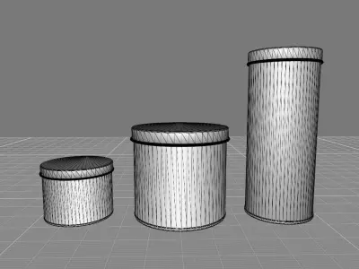 Round Tea Tins with Slip Lid Set 3D model