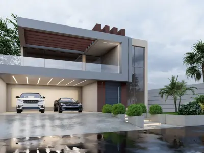 Modern Villa Modeled in SketchUp and Rendered with Lumion  3D model