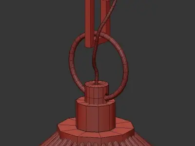 Rega 3 pendant light in iron cage 3D model