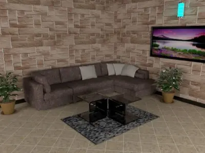 A Beautiful Sofa scene  3D model