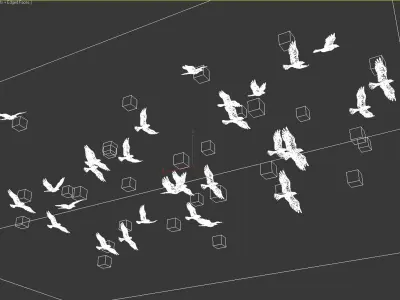  Realistic animated flying bird flock 
