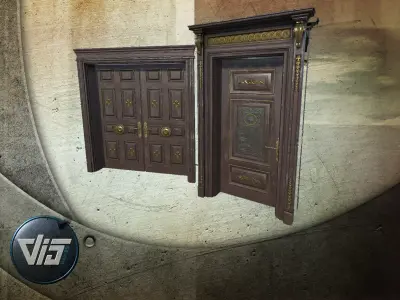 PBR Vintage Doors Collection Low-poly 3D model