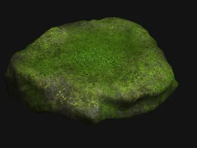 Rock 07 - Moss Low-poly 3D model