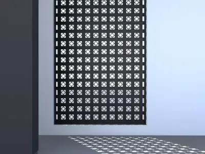 3d screen window with grid pattern Low-poly 3D model