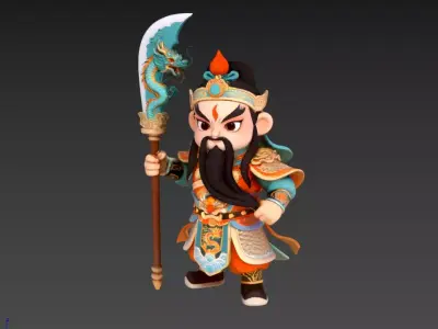 Warrior Saint Guan Yu also known as Guan Gong 3D model
