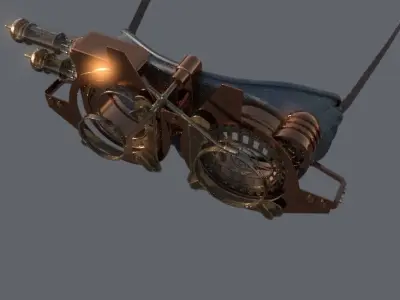 googles steampunk sci fi Low-poly 3D model