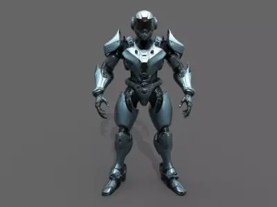 Cyborg Fighter Pack 4 Low-poly 3D model