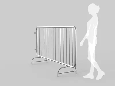 Fence Barrier Crowd Control 2 3D model