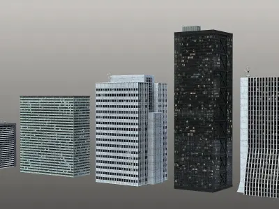 City Building Kitbash Pack 3D model